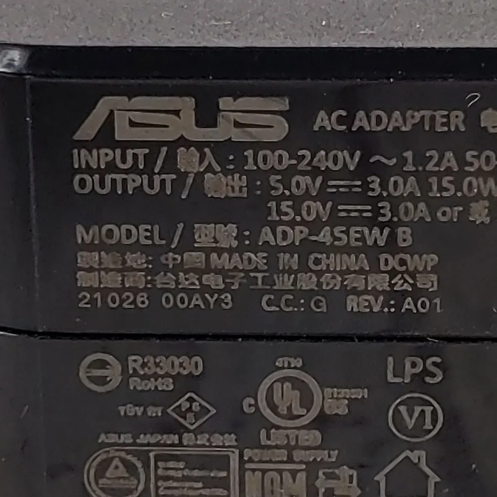 Asus ADP-45EW B 45W USB Type C AC Adapter Power Supply Laptop Charger TESTED